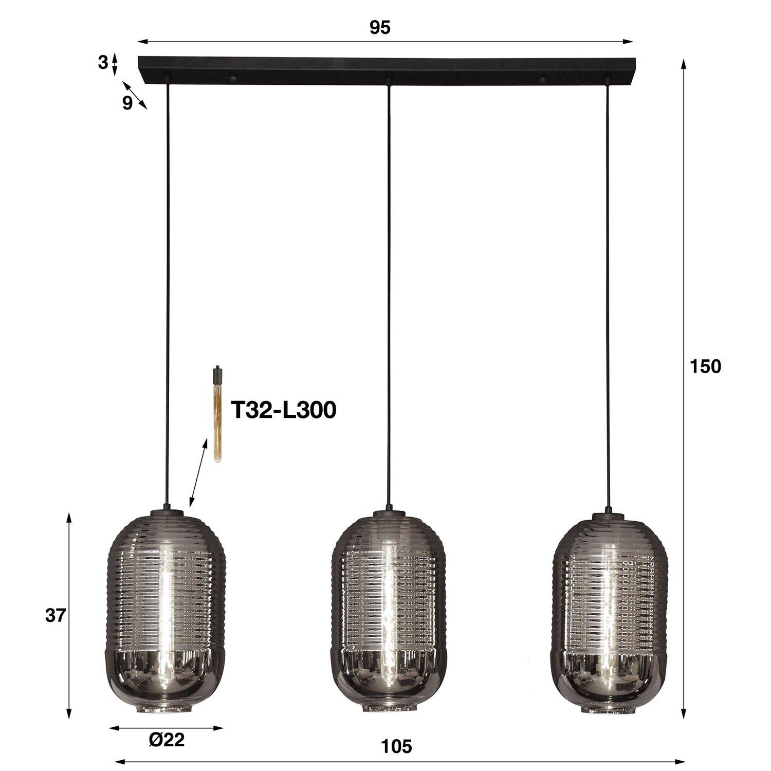 mutoni Lampe suspendue Tub 3L  