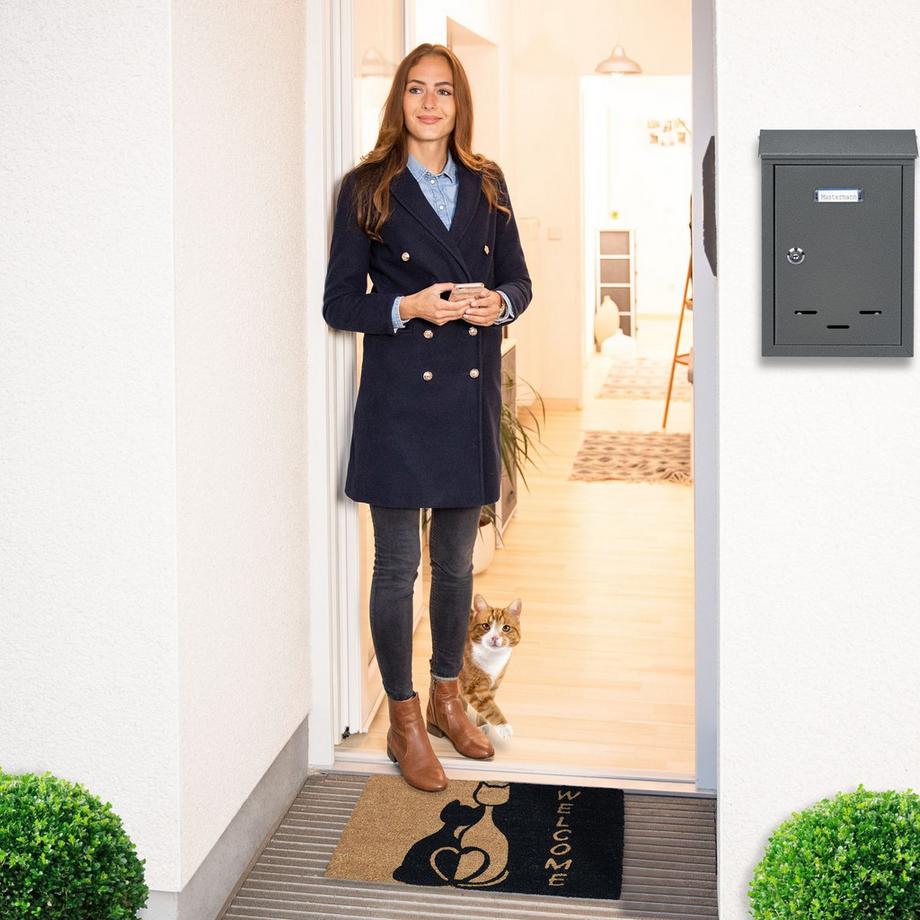 B2X Zerbino in fibra di cocco "Welcome" con gatto  