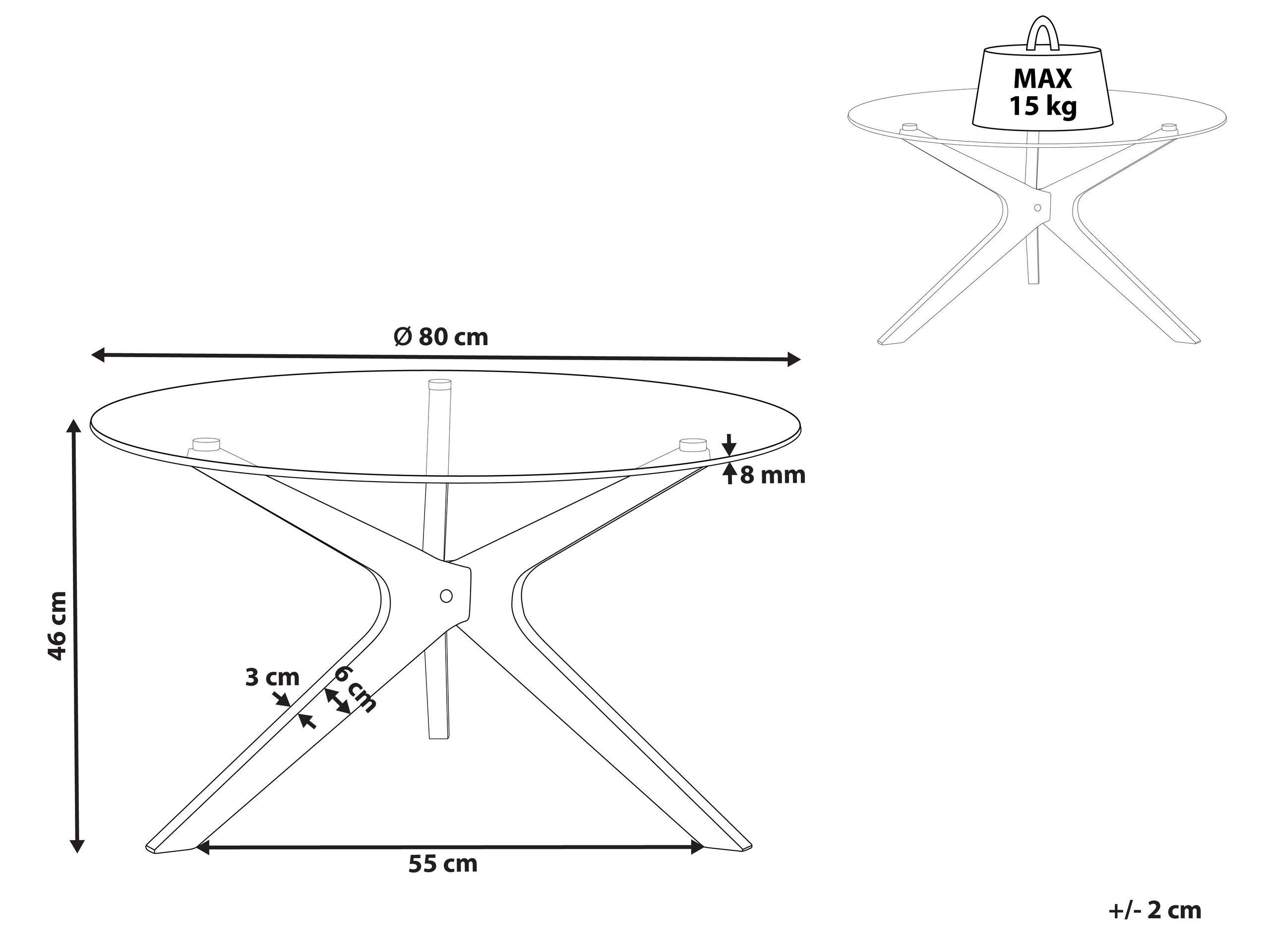 Beliani Table basse en Verre de sécurité Moderne VALLEY  