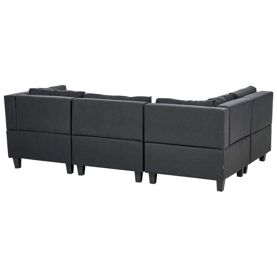 Beliani Ecksofa mit Ottomane aus Stoff Modern UNSTAD  