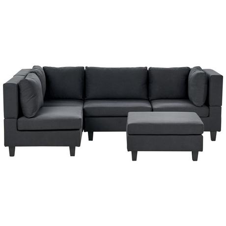 Beliani Ecksofa mit Ottomane aus Polyester Klassisch UNSTAD  