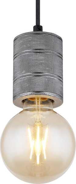 mutoni Lampe à suspension Freddy métal argent 1xE27  