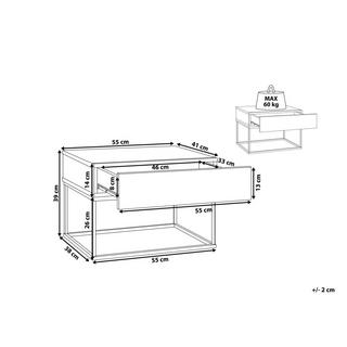 Beliani Table de nuit à 1 tiroir en Panneau de particules de bois Industriel CAIRO  