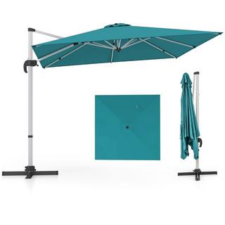 Northix Parasol de marché avec base en croix et rotation à 360° pour jardin et piscine 300 x 300 cm bleu  