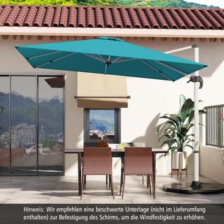 Northix Parasol de marché avec base en croix et rotation à 360° pour jardin et piscine 300 x 300 cm bleu  
