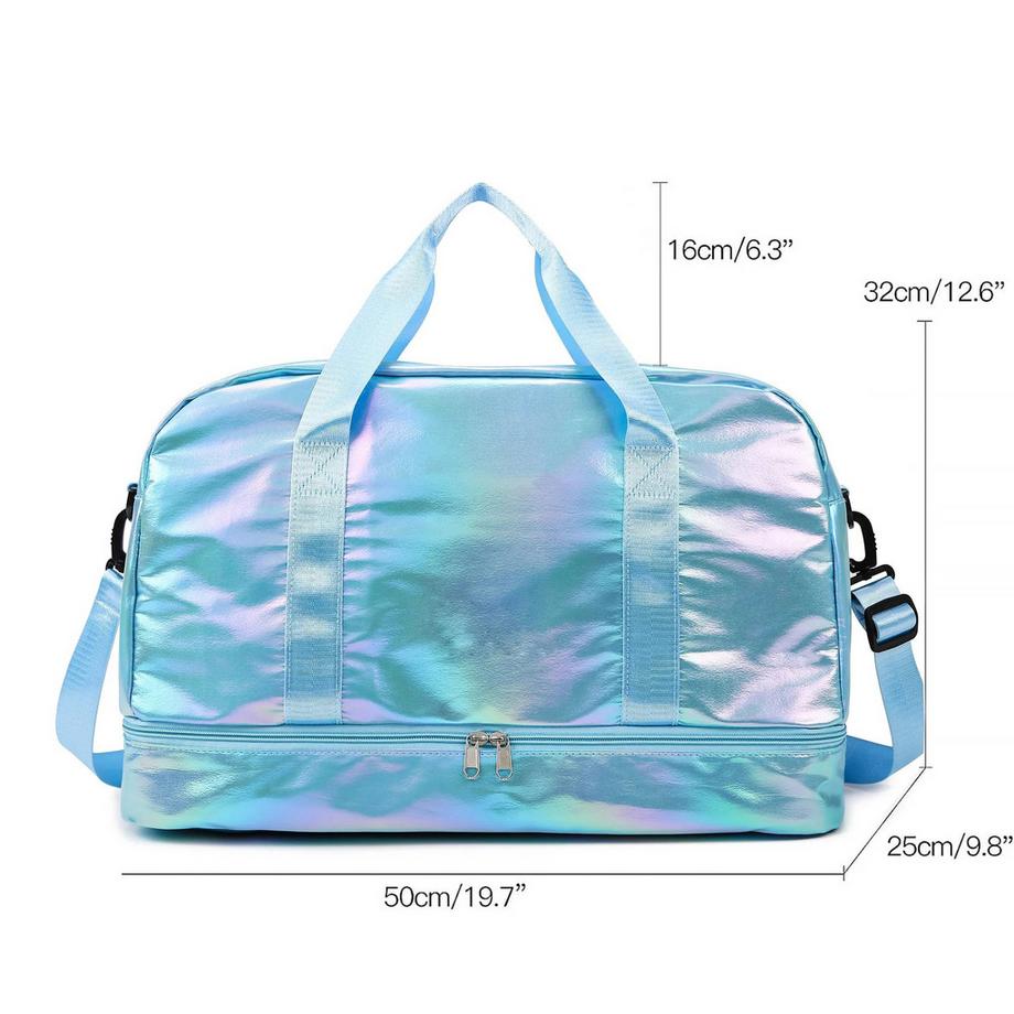 Only-bags.store Holografische Sporttasche mit Schuhfach  