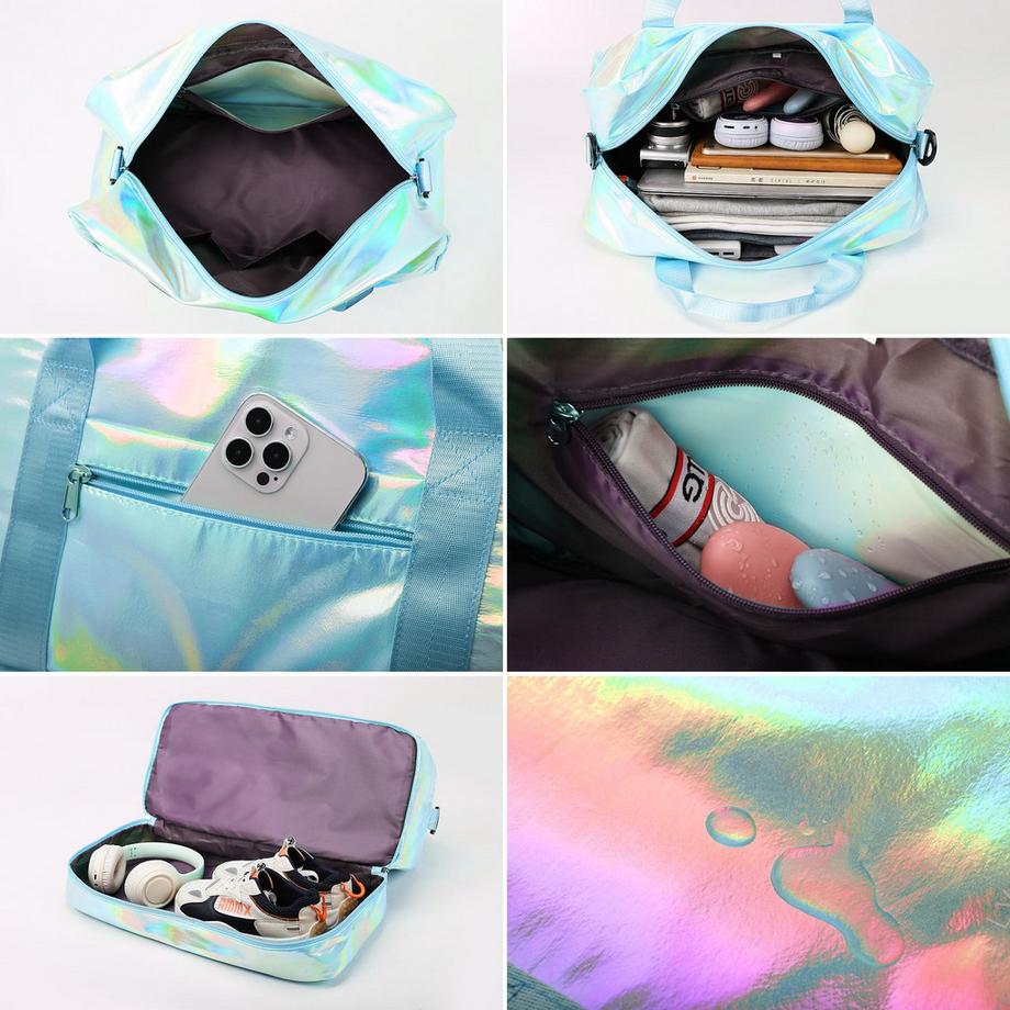Only-bags.store Holografische Sporttasche mit Schuhfach  