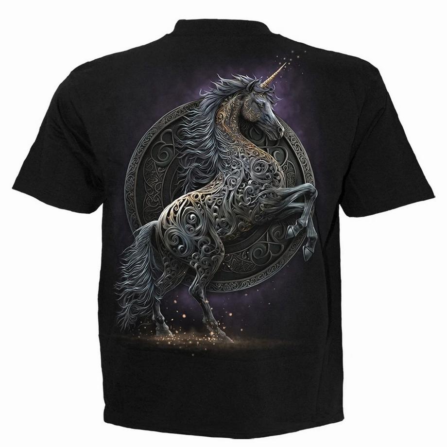 Spiral T-Shirt Celtic Unicorn avec Impression au Dos  