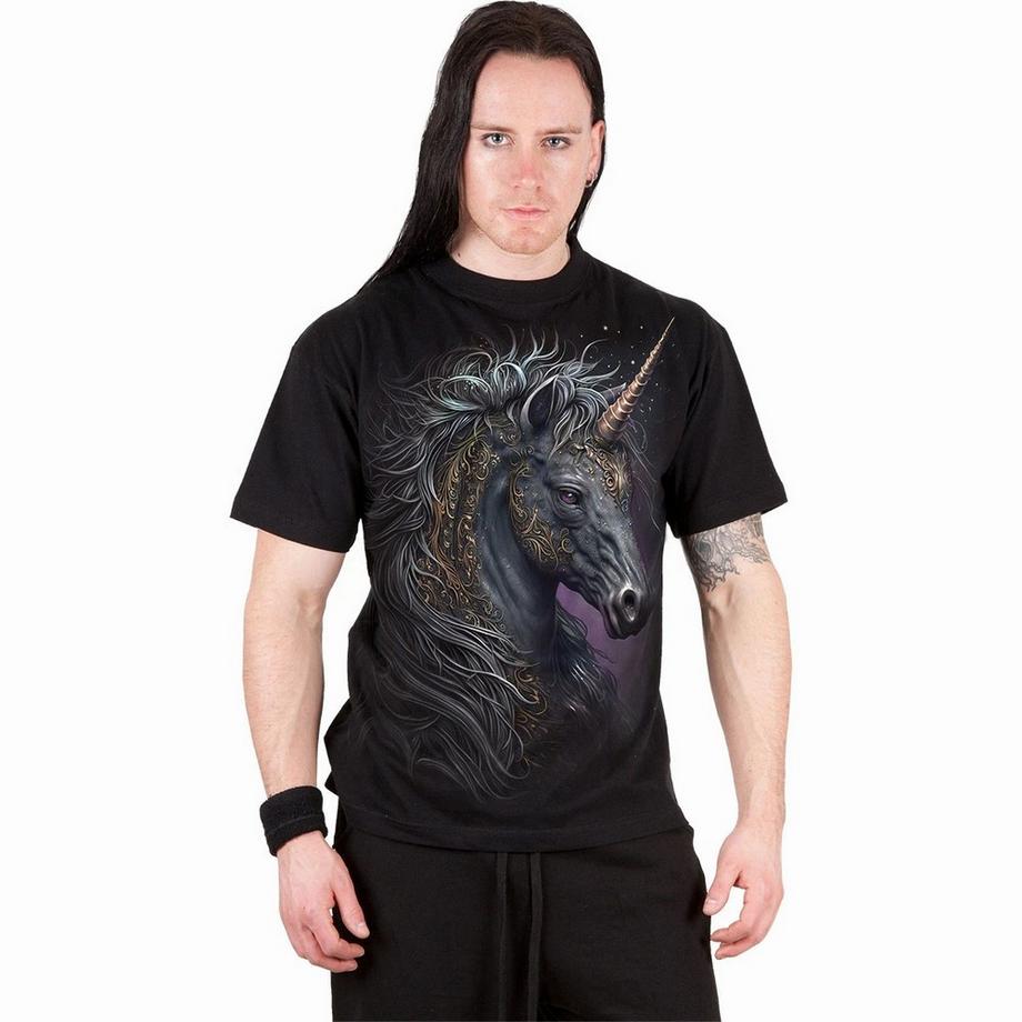 Spiral T-Shirt Celtic Unicorn avec Impression au Dos  