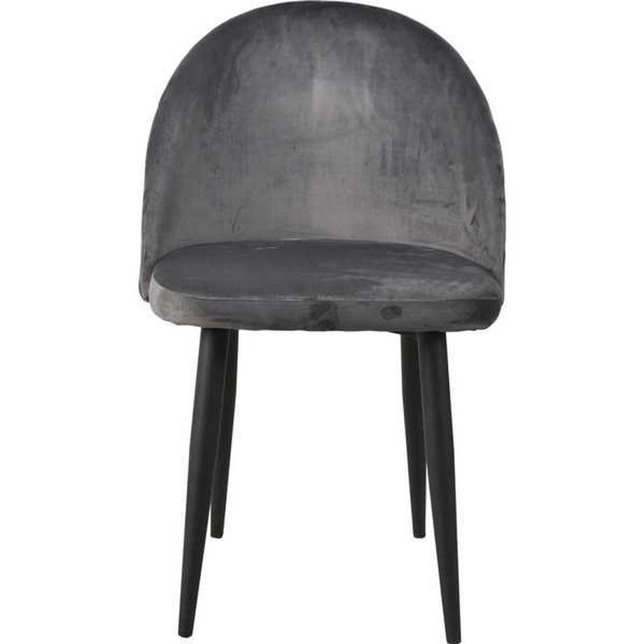 Chaise velours gris foncé (lot de 2)