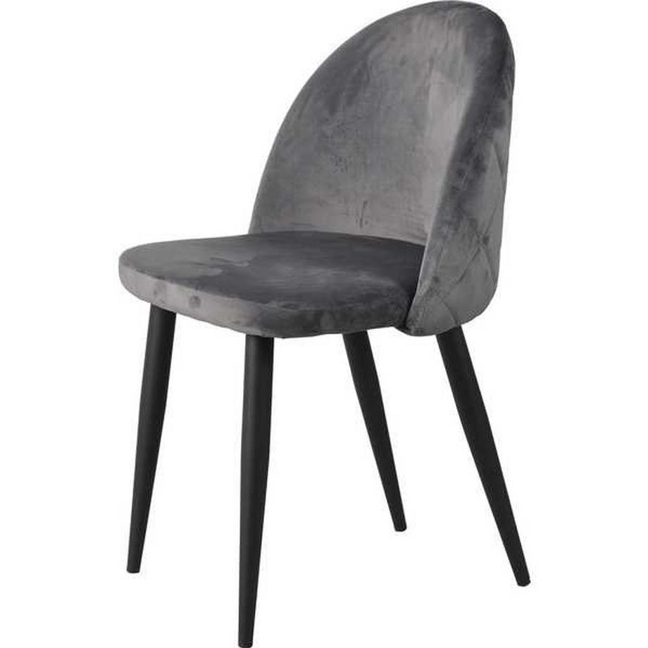 mutoni Chaise velours gris foncé (lot de 2)  