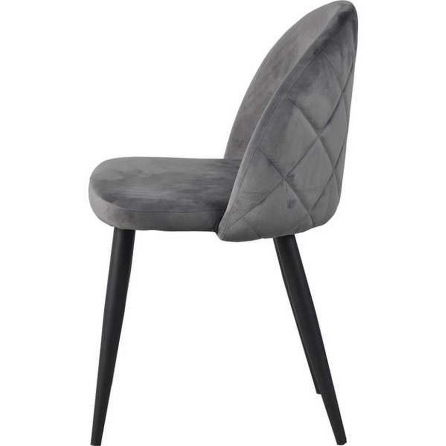 mutoni Chaise velours gris foncé (lot de 2)  