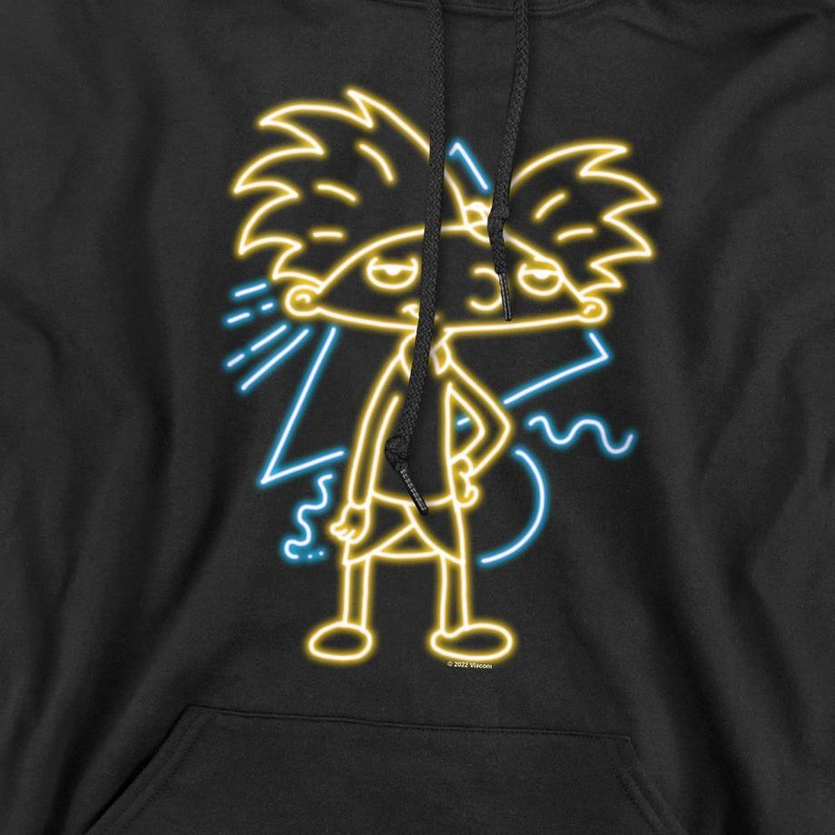 Arnold Hey Felpa con Cappuccio Grafica Neon  