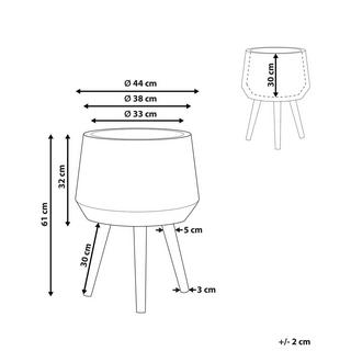 Beliani Cache-pot sur pied en Oxyde de magnésium Boho MALAKI  