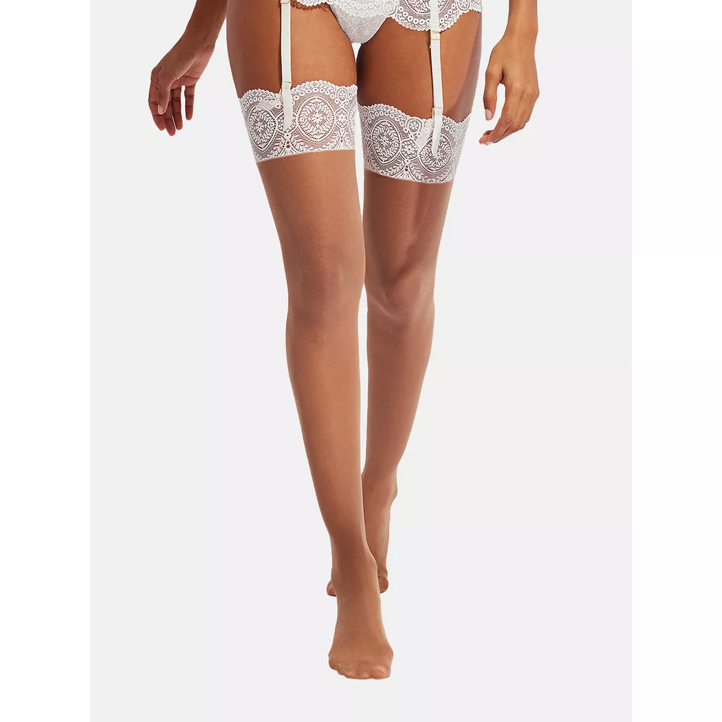 Selmark - Selbstfixierende Strümpfe Matilda Hochzeit, für Damen, Kordel, Größe L