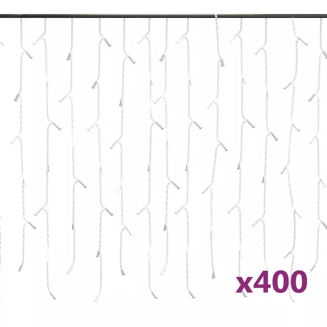 VidaXL - Rideau lumineux à glaçons, One Size, Bleu
