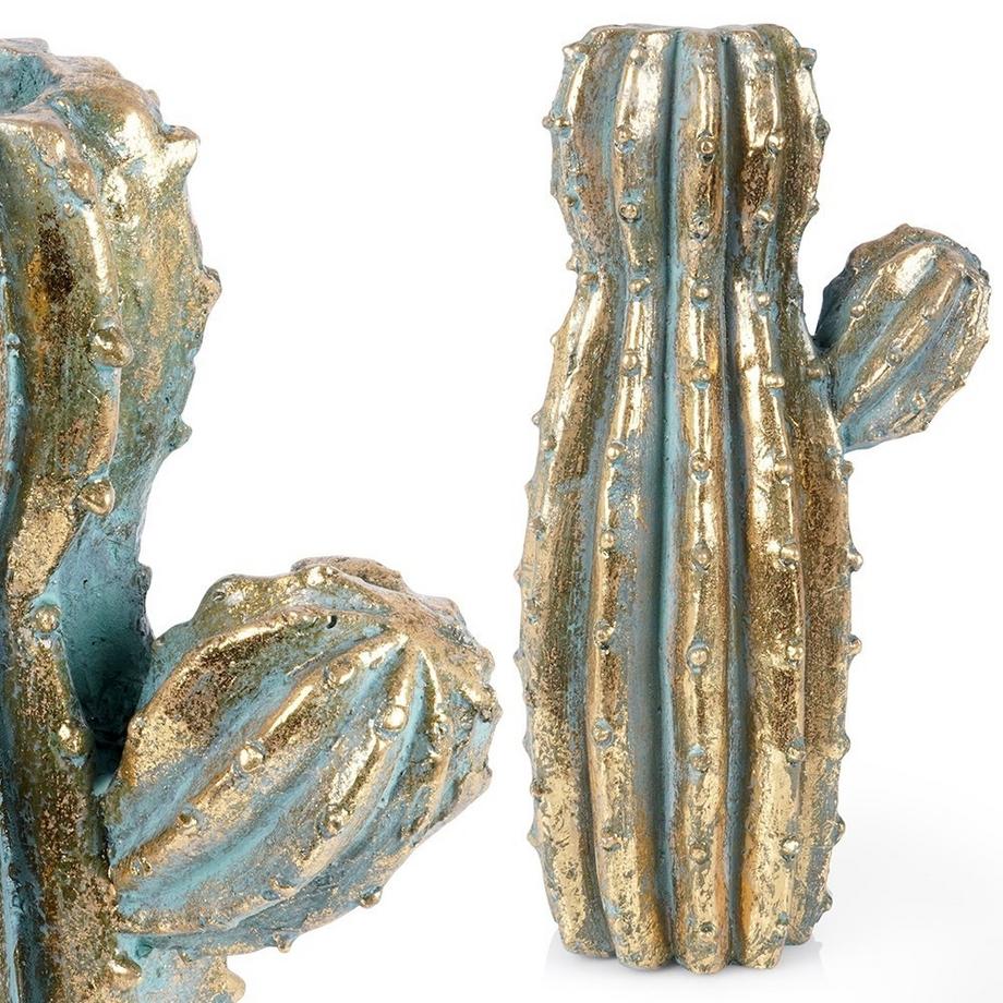 B2X  Pot de fleurs unique en forme de cactus doré en ciment 