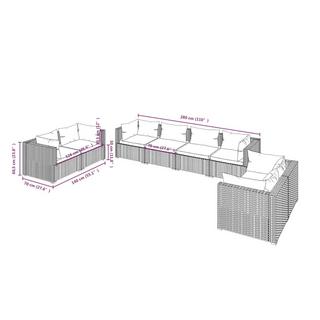 VidaXL Garten-lounge-set poly-rattan  