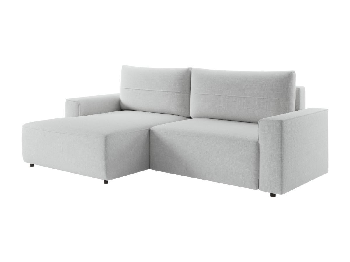 Vente-unique Ecksofa mit Schlaffunktion - Ecke links - Strukturstoff - Grau - VESATO  