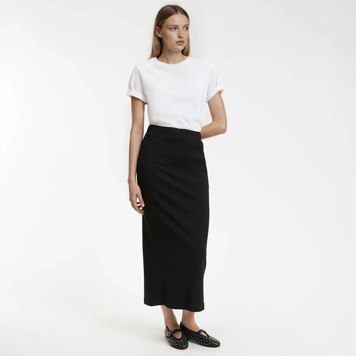 La Redoute Collections Gerippter Jersey Enger Maxirock  