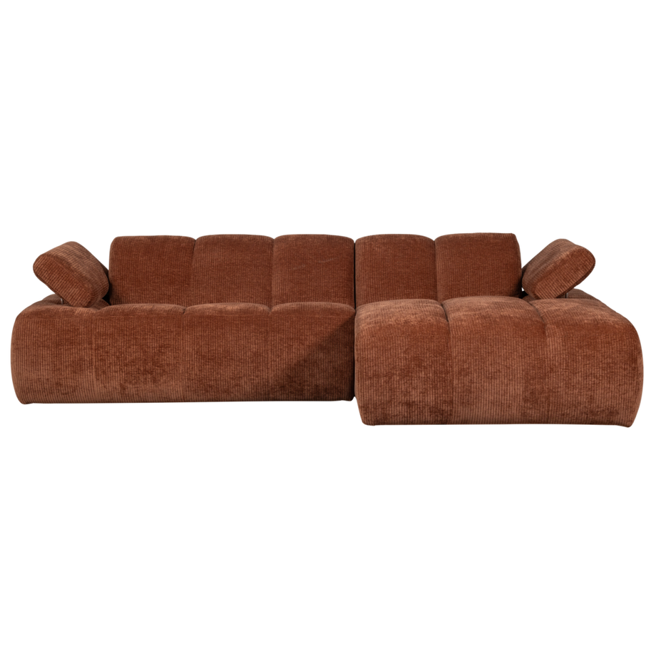 mutoni Ecksofa Mojo rechts gerippter Webstoff rostbraun 284x160  