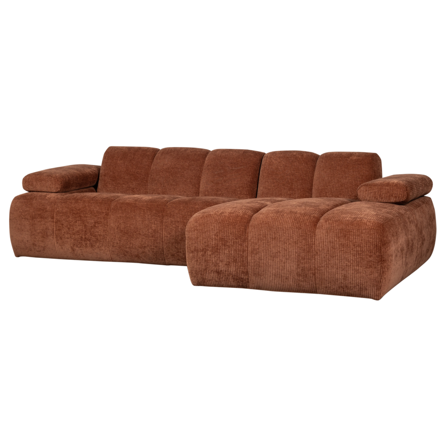 mutoni Ecksofa Mojo rechts gerippter Webstoff rostbraun 284x160  