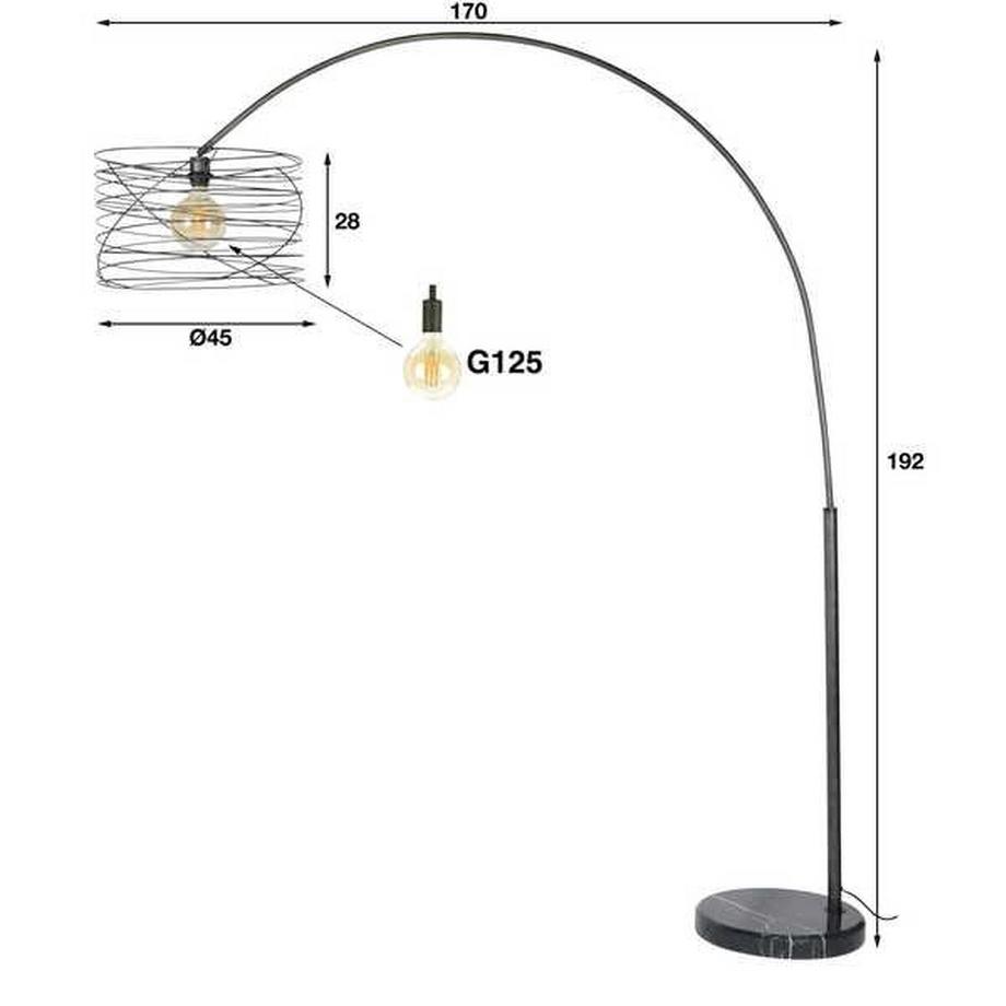 mutoni  Bogenlampe 45x45 Curl Charcoal 