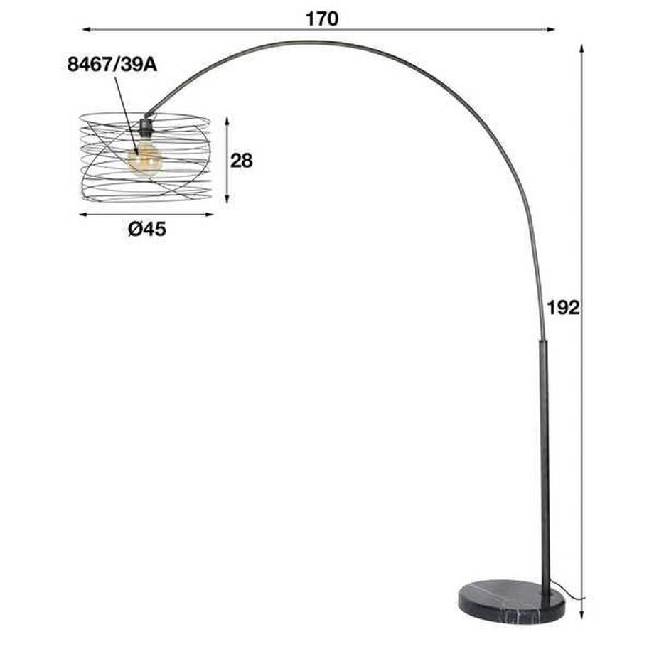 mutoni  Bogenlampe 45x45 Curl Charcoal 