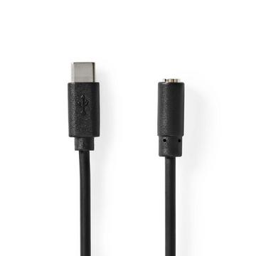 Adaptateur USB-C™ | USB 2.0 | USB-C™ mâle | 3.5 mm femelle | 1.00 m | Rond | Nickelé | PVC | Noir | Boîte