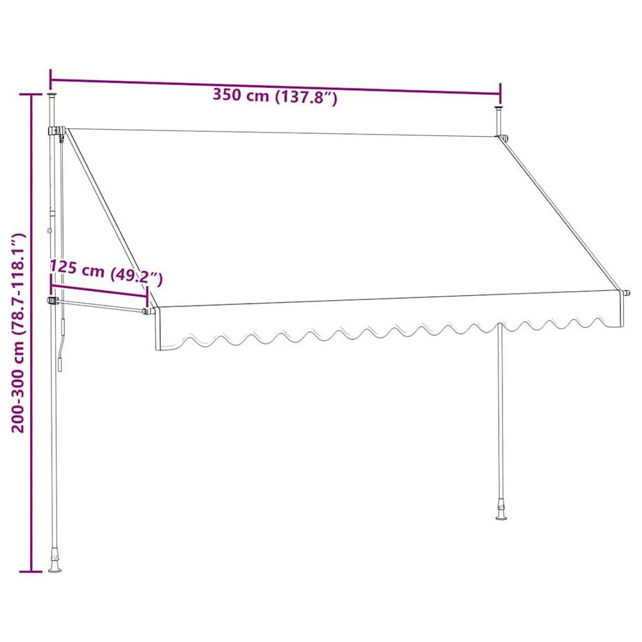 VidaXL Auvent rétractable tissu  