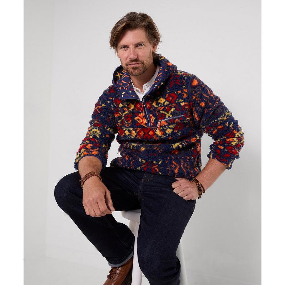 Joe Browns Kapuzen-Fleece-Pullover mit Muster  