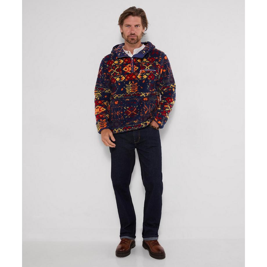 Joe Browns Kapuzen-Fleece-Pullover mit Muster  