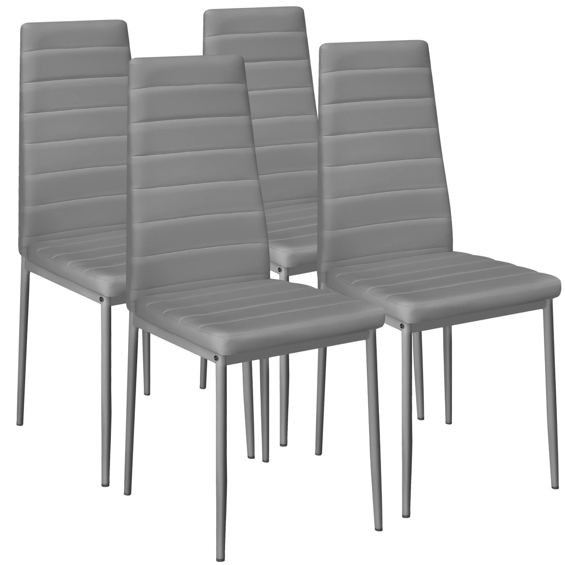 Tectake Lot de chaises avec surpiqûre  