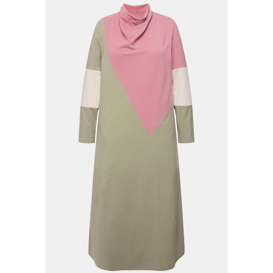 Ulla Popken Robe Sweat Col Bateau Manches Longues Coton Bio  