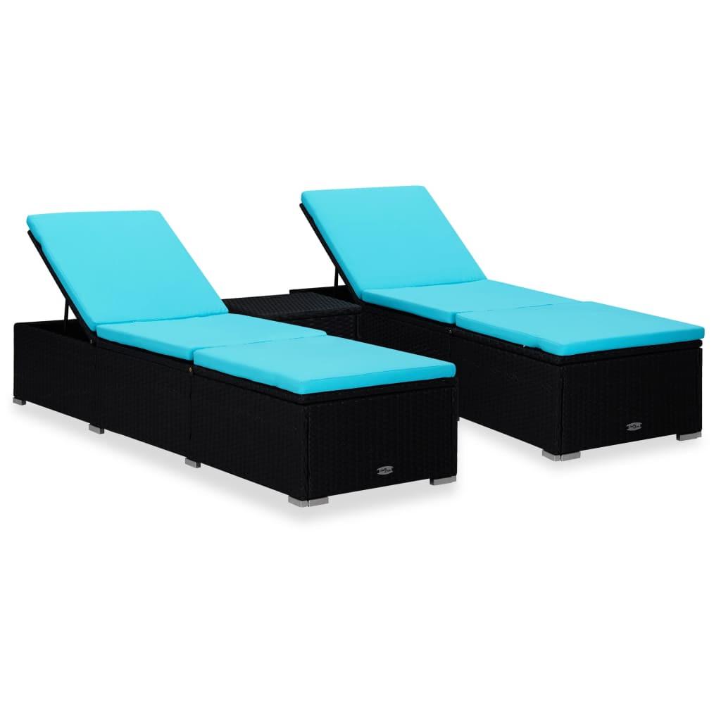 VidaXL Chaise longue rotin synthétique  