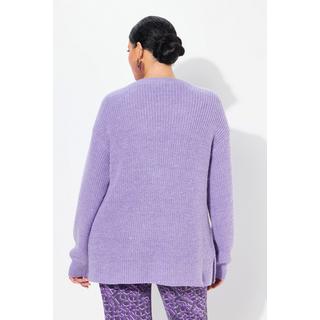 Ulla Popken Oversized Pailletten Rippstrick Cardigan  