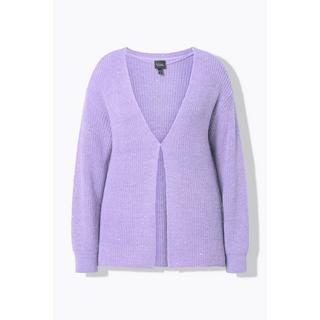 Ulla Popken Oversized Pailletten Rippstrick Cardigan  