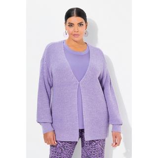 Ulla Popken Oversized Pailletten Rippstrick Cardigan  