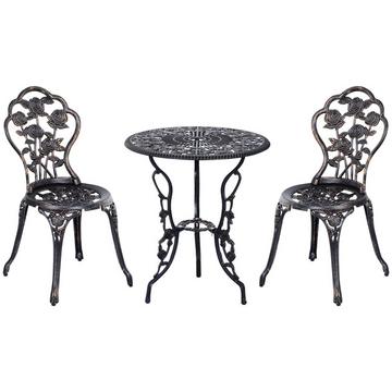 Mobili Da Giardino Per 2 Persone, Set Da Giardino, Dinette, Set Da Balcone, Set Di Mobili Da Balcone, Sedia Da Tavolo, Bronzo