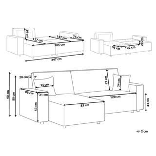 Beliani Schlafsofa aus Cord Modern ABACKA  