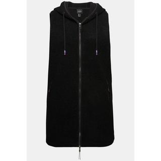 Ulla Popken Gilet Lungo Teddy Cappuccio Cerniera Doppio Cursore  