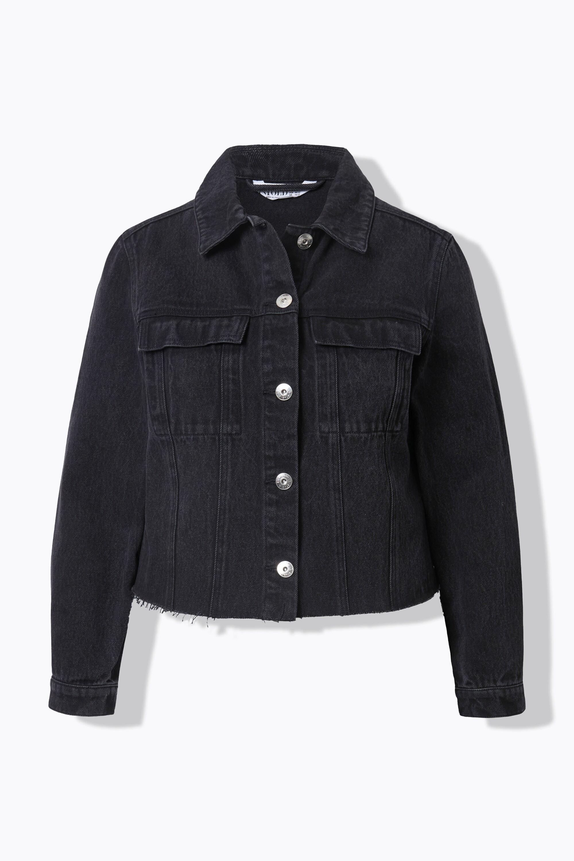 Studio Untold Giacca di Jeans Corta con Orlo Tagliato  