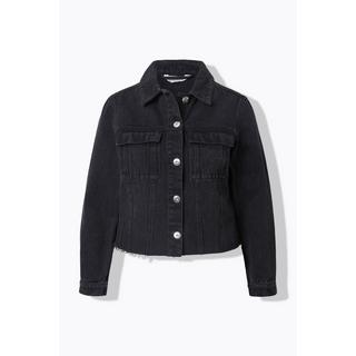 Studio Untold Giacca di Jeans Corta con Orlo Tagliato  