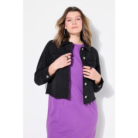 Studio Untold Giacca di Jeans Corta con Orlo Tagliato  