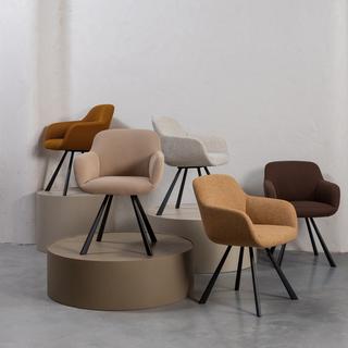 mutoni Fauteuil Juno en tissu tissé avoine mélangée  