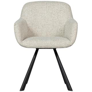 mutoni Fauteuil Juno en tissu tissé avoine mélangée  