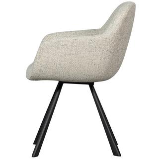 mutoni Fauteuil Juno en tissu tissé avoine mélangée  