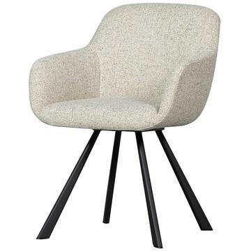 Fauteuil Juno en tissu tissé avoine mélangée