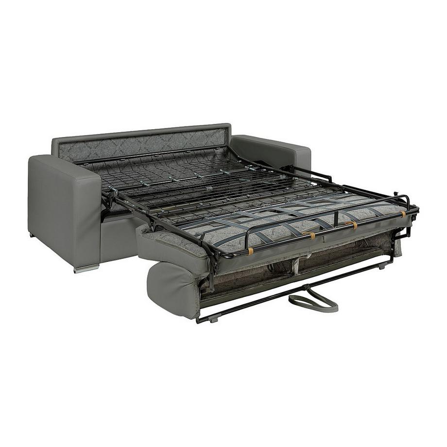LINEA SOFA Divano letto 4 posti ribalta Letto 160cm Materasso 14cm Memory foam - in Similpelle Grigio - CALITO  