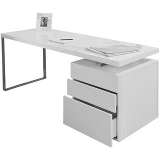 mutoni Bureau 3 tiroirs 160x70x76cm blanc  